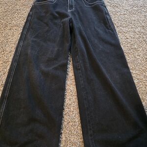 NF Gothic Embroidered Black Jeans Heaven Can Wait Skull Cross Y2K Size S